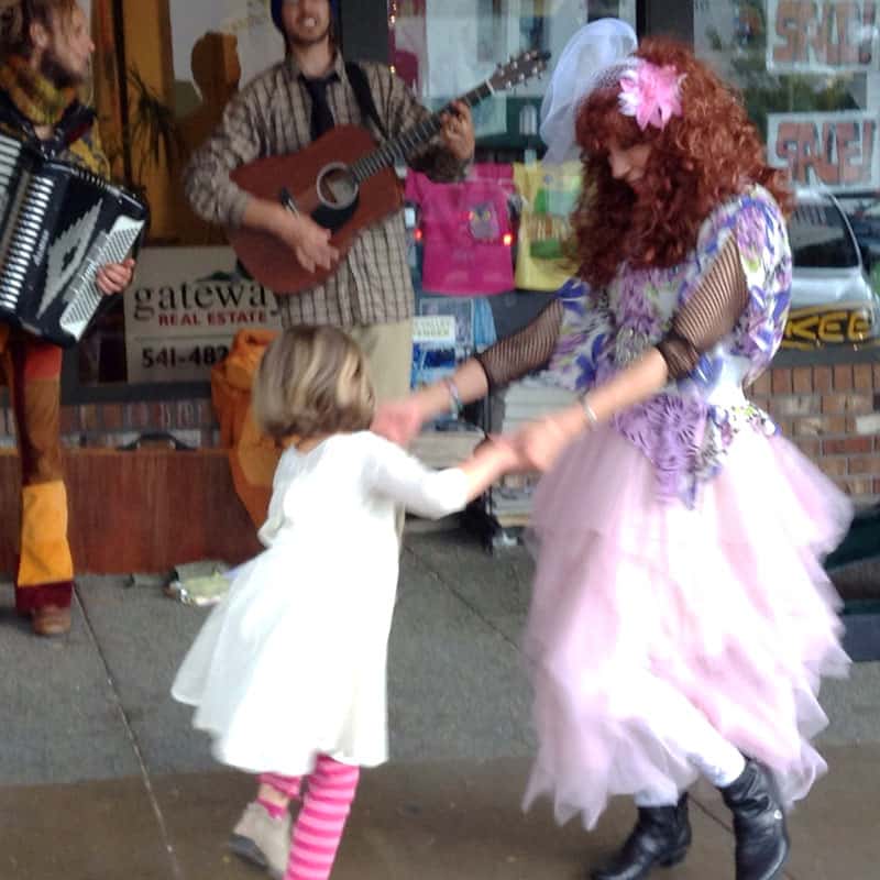 Birthday dance with little girl