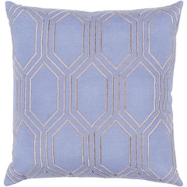 18" Blue and Gray Geometric Square Throw Pillow