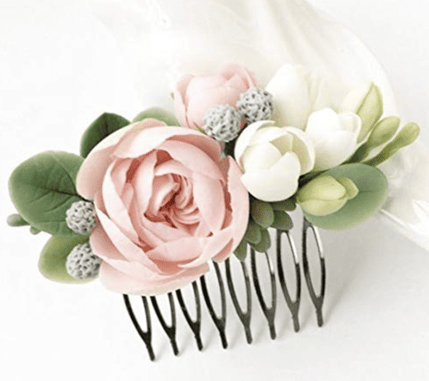 Blush flower comb