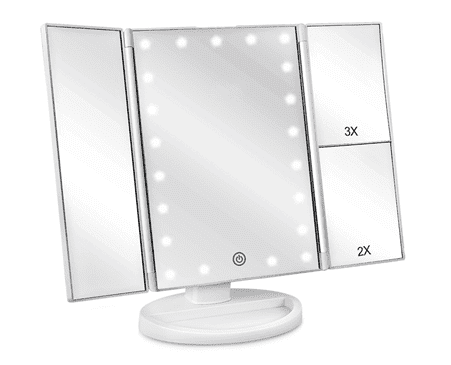 Deweisn Tri-Fold Lighted Vanity Mirror with 21 LED Lights
