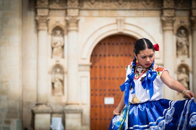 Woman in Traditional dress in Oaxaca City