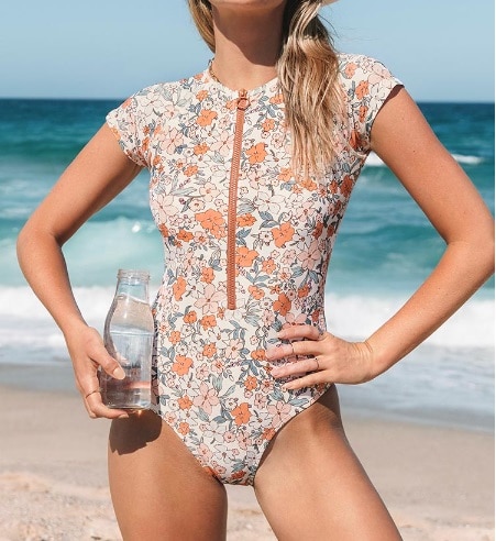 per Short Sleeve One-Piece Swimsuit