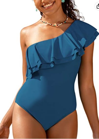 Hilor Shoulder Swimwear Asymmetric Swimsuits