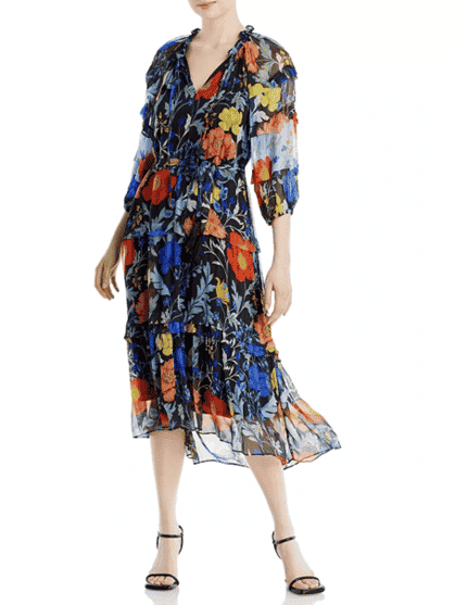 Kobi Halperin Taner Floral Print Midi Dress