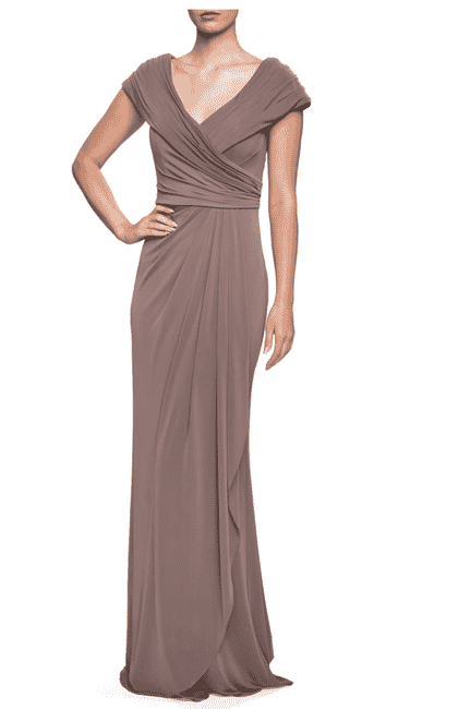 Ruched Jersey Column Gown