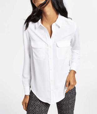 White Button-Front Shirt