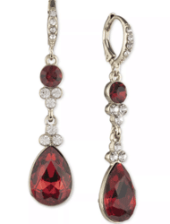 GIVENCHY Crystal Pear Double Drop Earrings