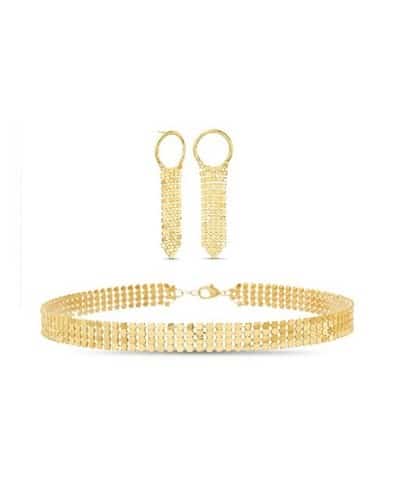 Macy’s Kensie Fringe post earrings and choker necklace