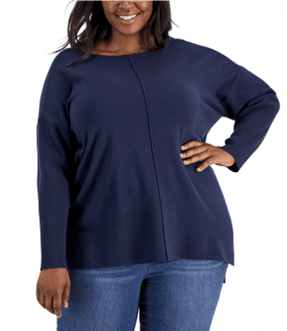 Plus Size Front-Seam Tunic Sweater