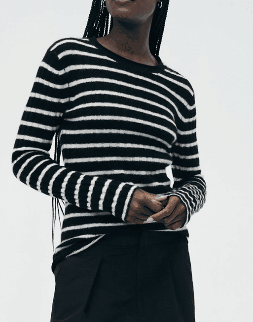 Striped Cashmere Ribbed Sweater