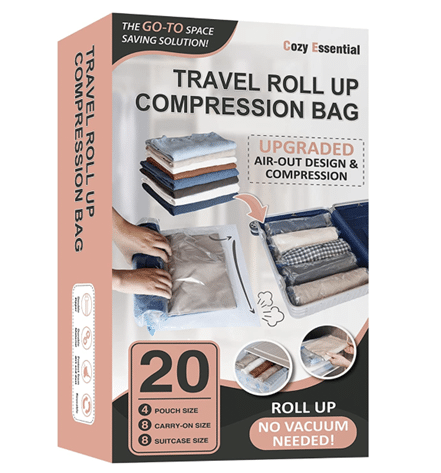 20 Travel Compression Bags on Amazon