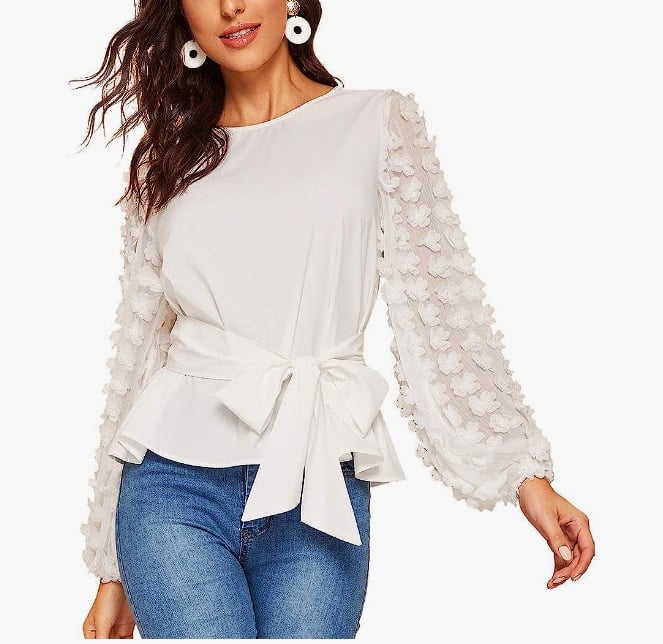 Amazon sheer sleeve blouse