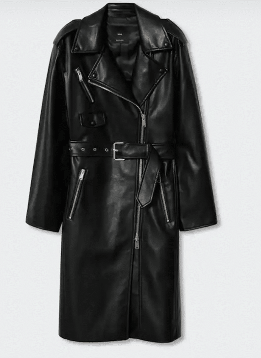 Leather-Effect Trench Coat with Zipper from Mango