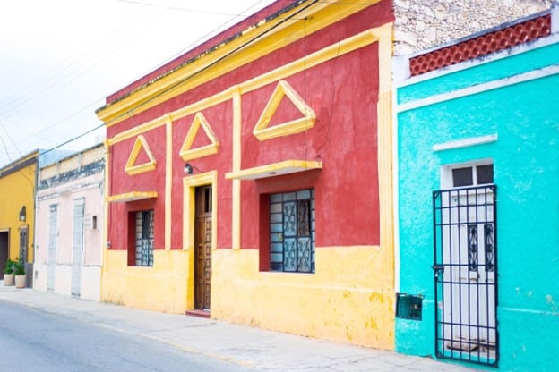 Colorful street in Mérida, Mexico