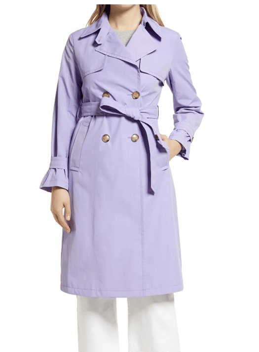 SAM EDELMAN Double-Breasted Nylon Trench Coat from Nordstrom