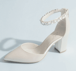 white satin shoe