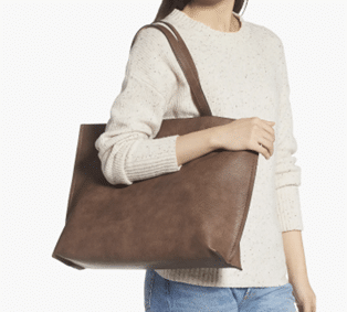 Reversible Faux Leather Tote & Wristlet at Nordstrom