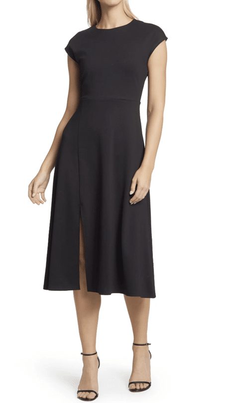 Cap Sleeve Front Slit Knit Dress from Nordstrom