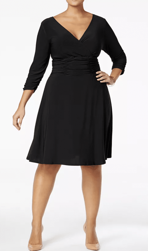 NY COLLECTION Plus Size Ruched A-Line Dress at Macy’s