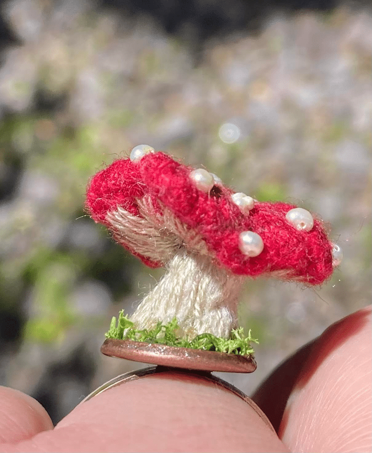 Tiny needle felted mushroom Enter the Wildwoods
