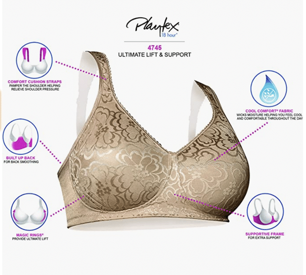 Playtex Women’s 18-Hour Ultimate Lift and Support Wire-Free Bra