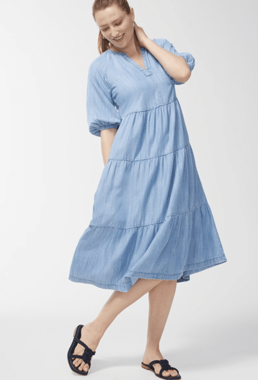 Tencel Puff Sleeve Tiered Dress at Chico’s