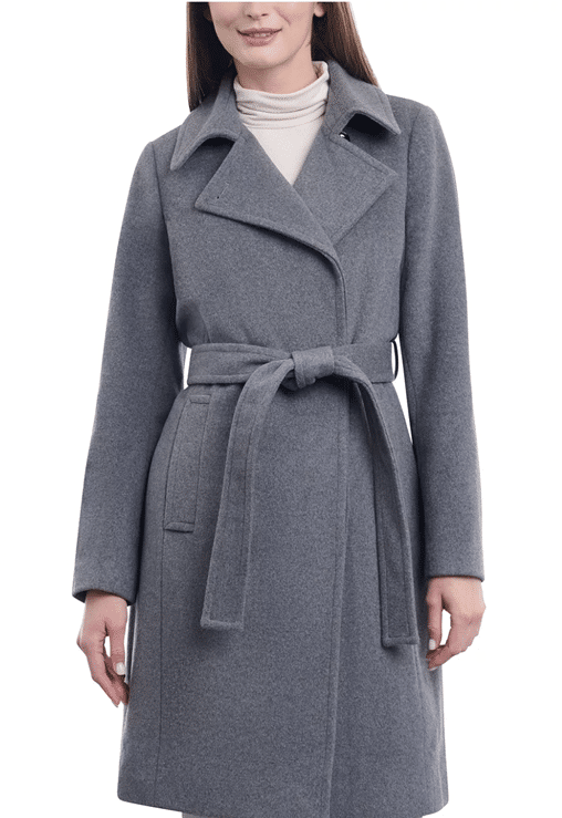 MICHAEL MICHAEL KORS Belted Notched-Collar Wrap Coat at Macy’s