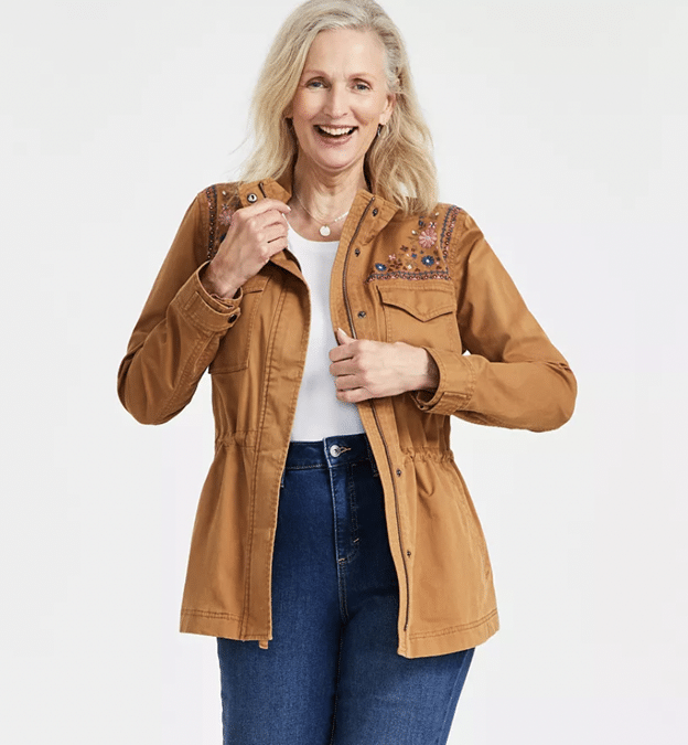 STYLE & CO Floral-Embroidered Jacket, Created for Macy's