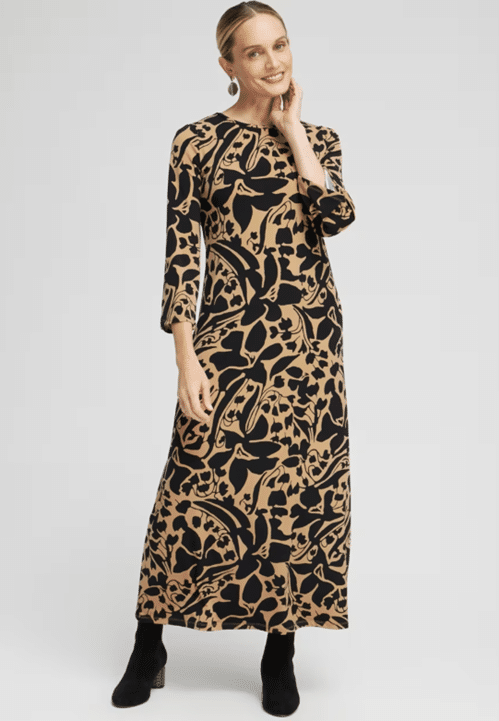 Chico’s Abstract Flare Sleeve Maxi Dress