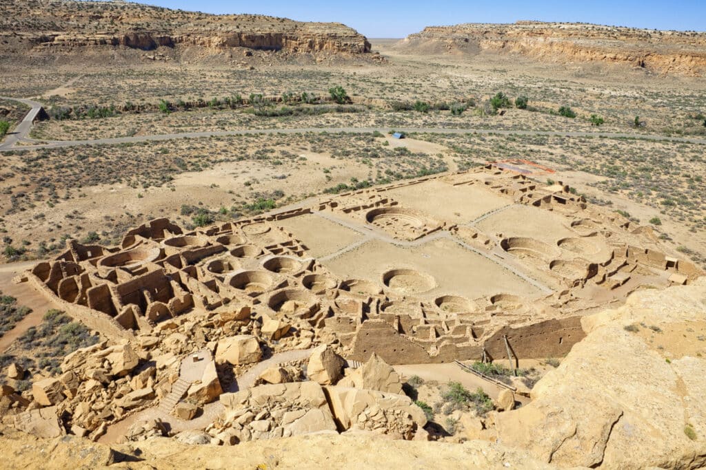 Pueblo Bonito Ruins in Chaco Canyon