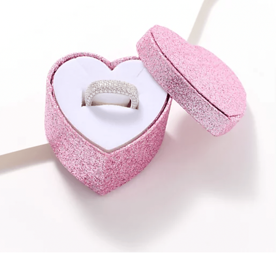 Diamonique x Jennifer Miller Squared Band Ring exclusively available on QVC this Valentine's Day