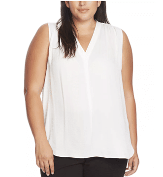 VINCE CAMUTO Plus Size V-Neck Sleeveless Blouse at Macy’s