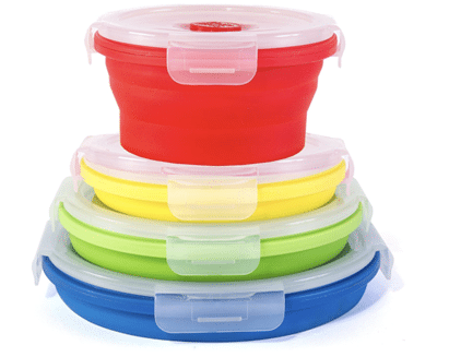 Collapsible Silicone Food Storage Containers at Amazon
