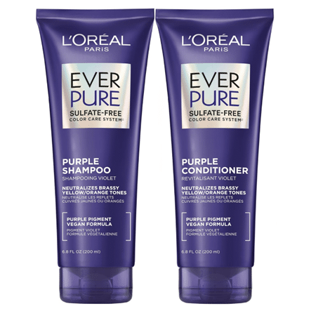 L’Oreal Paris EverPure Sulfate-Free Brass Toning Purple Shampoo and Conditioner Set on Amazon