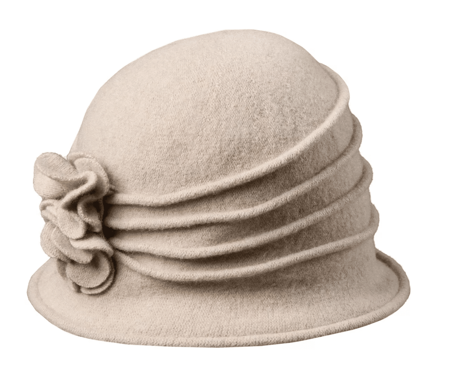 DORFMAN PACIFIC Knit Wool Cloche with Flower