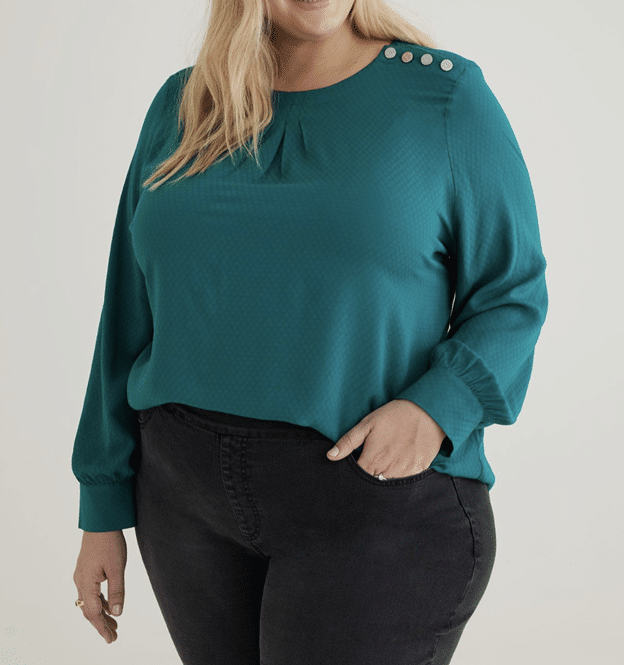 Long-Sleeve Blouse with Crew Neck