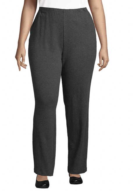 Plus Size Sport Knit High Rise Elastic Waist Pull-On Pants from Lands’End