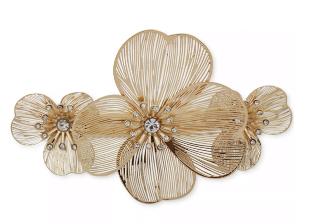 Gold-Tone Crystal Flower Hair Barrette from Macy’s