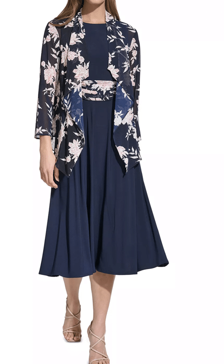 JESSICA HOWARD 2-Pc. Floral-Print Jacket & Dress Set from Macy’s