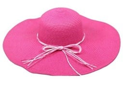 Women’s Hot Pink 5 inch Brim Floppy Straw Hat